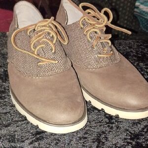 Sperry Brown Herringbone Oxfords